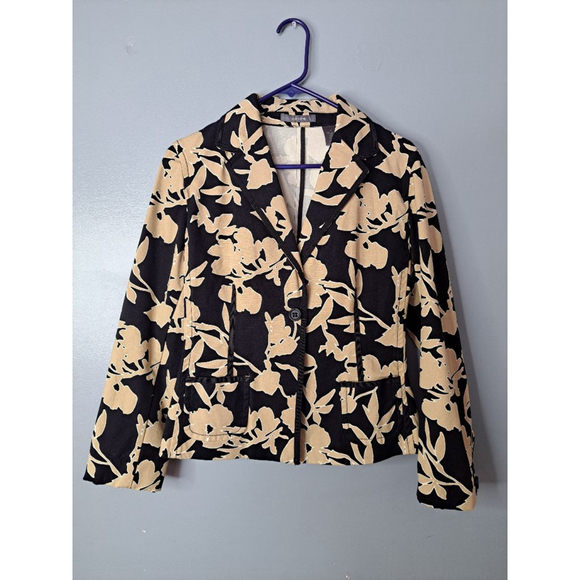 Liz Claiborne Jackets & Blazers - Women's Liz Claiborne Floral Blazer Size 10 Black Beige